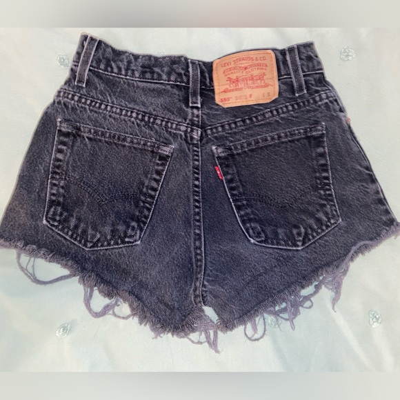 Levi’s Black Distressed Shorts - Picture 2 of 2